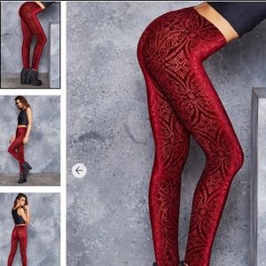 Blackmilk BURNED VELVET WINE LEGGINGS - LIMITED sz S